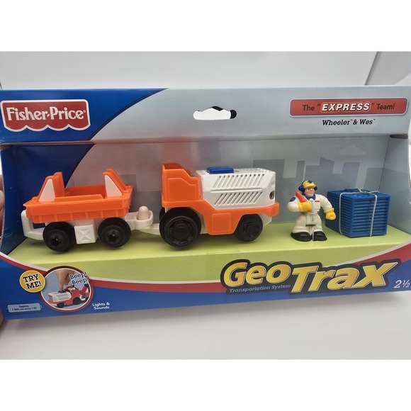 Fisher-Price Other - Fisher Price GeoTrax The Express Team Wheeler & Wes Toy Set N1446 Nib